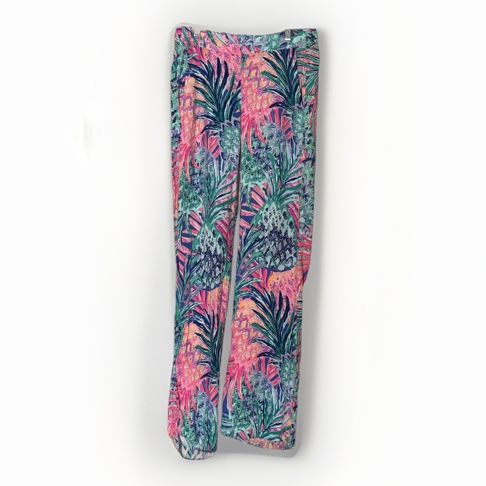 Lilly Pulitzer Palazzo Pants‎ Womens XS Printed Wide Leg Pull On Resort Rayon